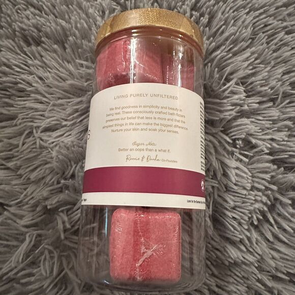 Bath Fizzers Raw Sugar Pineapple Maqui Berry Coconut 8ct Jar 16 Oz Vegan - Picture 2 of 6